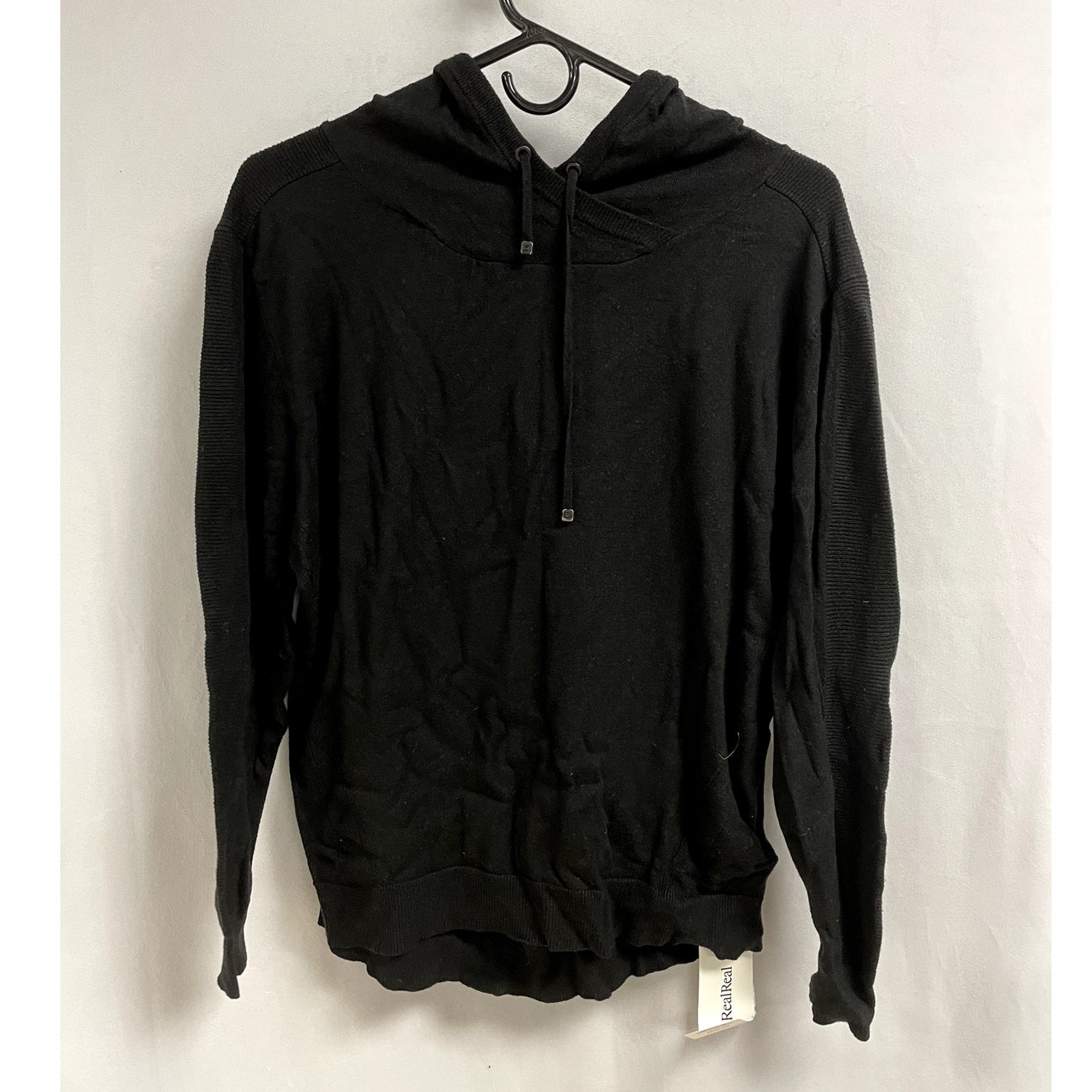 Blanc Noir Women's Clandestine Hoodie Sweatshirt Medium Black Elbow Cut